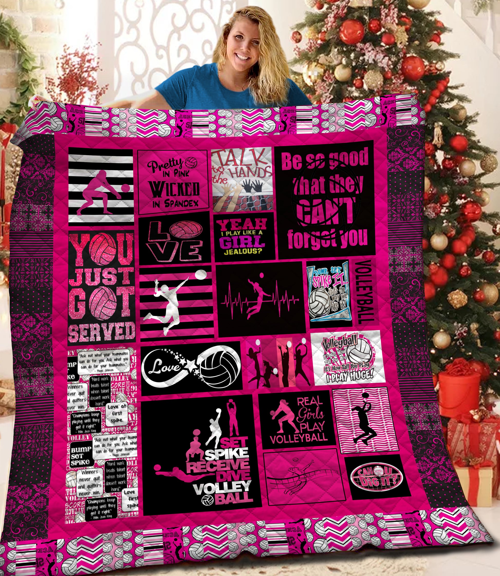 litzzy Volleyball Fleece Blanket HQT2011135 Quilt Blanket   