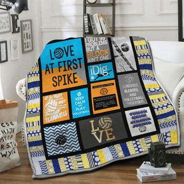 litzzy Volleyball HQT16101251 Fleece Blanket Fleece Blanket   