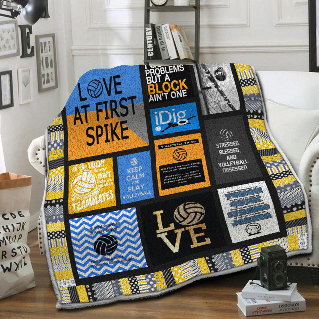 litzzy Volleyball HQT16101253 Fleece Blanket Fleece Blanket   