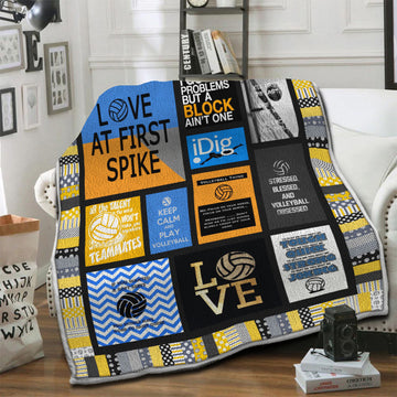 litzzy Volleyball HQT16101253 Fleece Blanket Fleece Blanket   