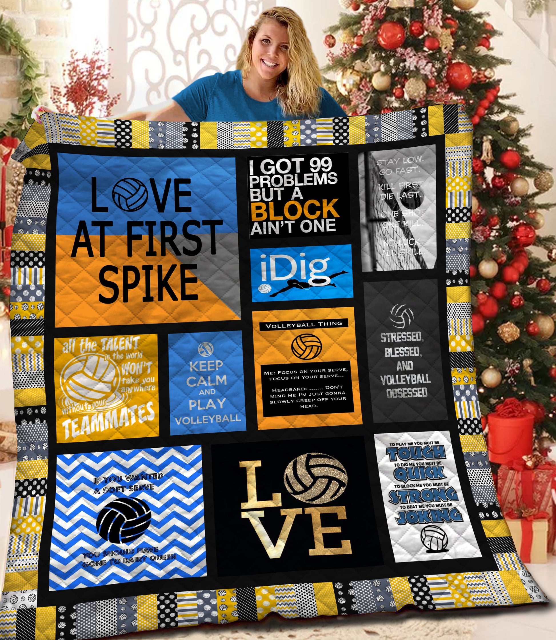 litzzy Volleyball Fleece Blanket HQT2011141 Quilt Blanket   