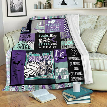 litzzy Volleyball Fleece Blanket HST19101940 Fleece Blanket   