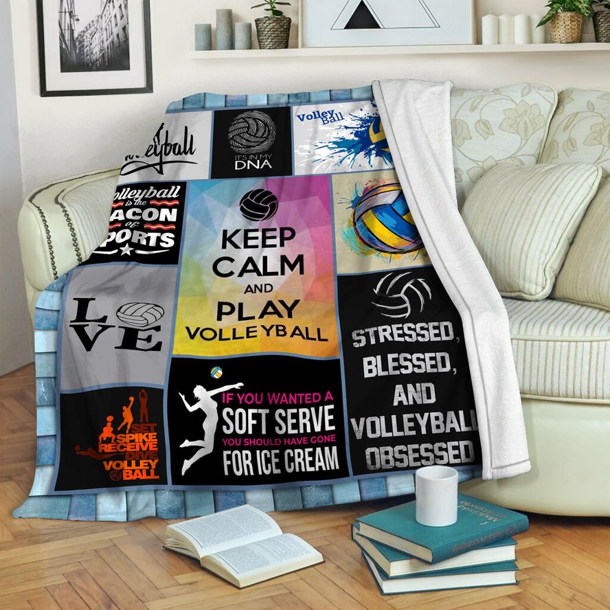 litzzy Volleyball Fleece Blanket HST1910453 Fleece Blanket   