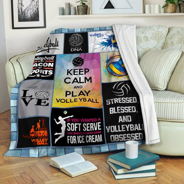 litzzy Volleyball Fleece Blanket HST1910453 Fleece Blanket   