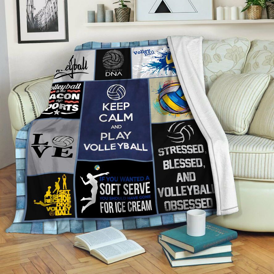 litzzy Volleyball Fleece Blanket HST1910454 Fleece Blanket   