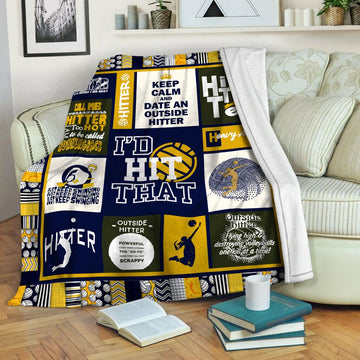 litzzy Volleyball Hitter Fleece Blanket HST19101185 Fleece Blanket   