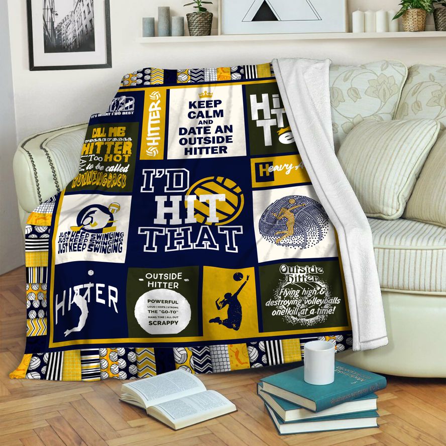 litzzy Volleyball Hitter Fleece Blanket HST1910994 Fleece Blanket   