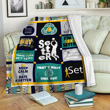 litzzy Volleyball Setter Fleece Blanket HST1910995 Fleece Blanket   
