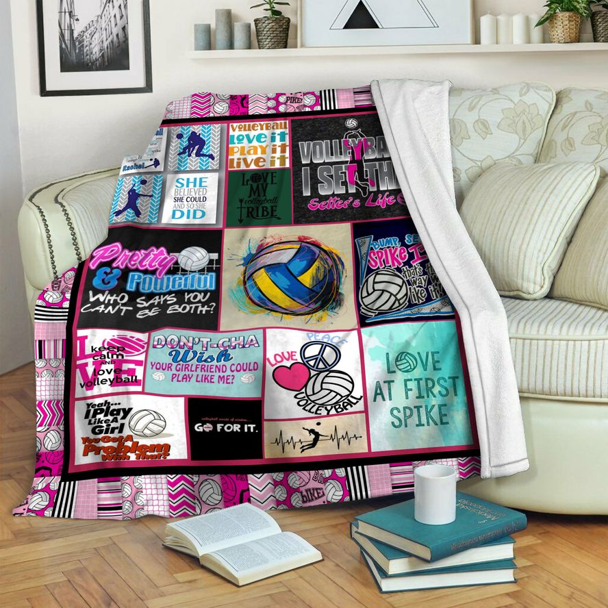 litzzy Volleyball HQT16101247 Fleece Blanket Fleece Blanket   