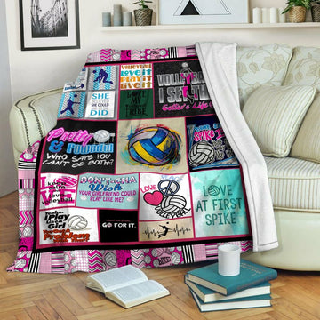 litzzy Volleyball HQT16101247 Fleece Blanket Fleece Blanket   