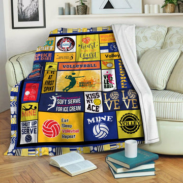 litzzy Volleyball HQT16101248 Fleece Blanket Fleece Blanket   