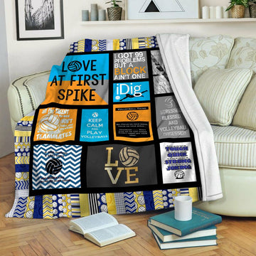 litzzy Volleyball HQT16101251 Fleece Blanket Fleece Blanket   