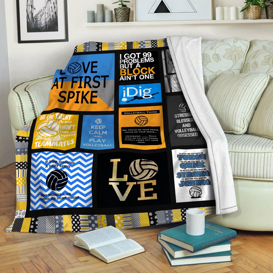 litzzy Volleyball HQT16101253 Fleece Blanket Fleece Blanket   