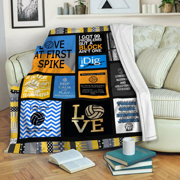 litzzy Volleyball HQT16101253 Fleece Blanket Fleece Blanket   