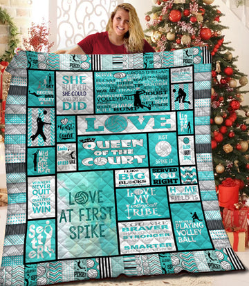 litzzy Volleyball Fleece Blanket HST25108188 Quilt Blanket   