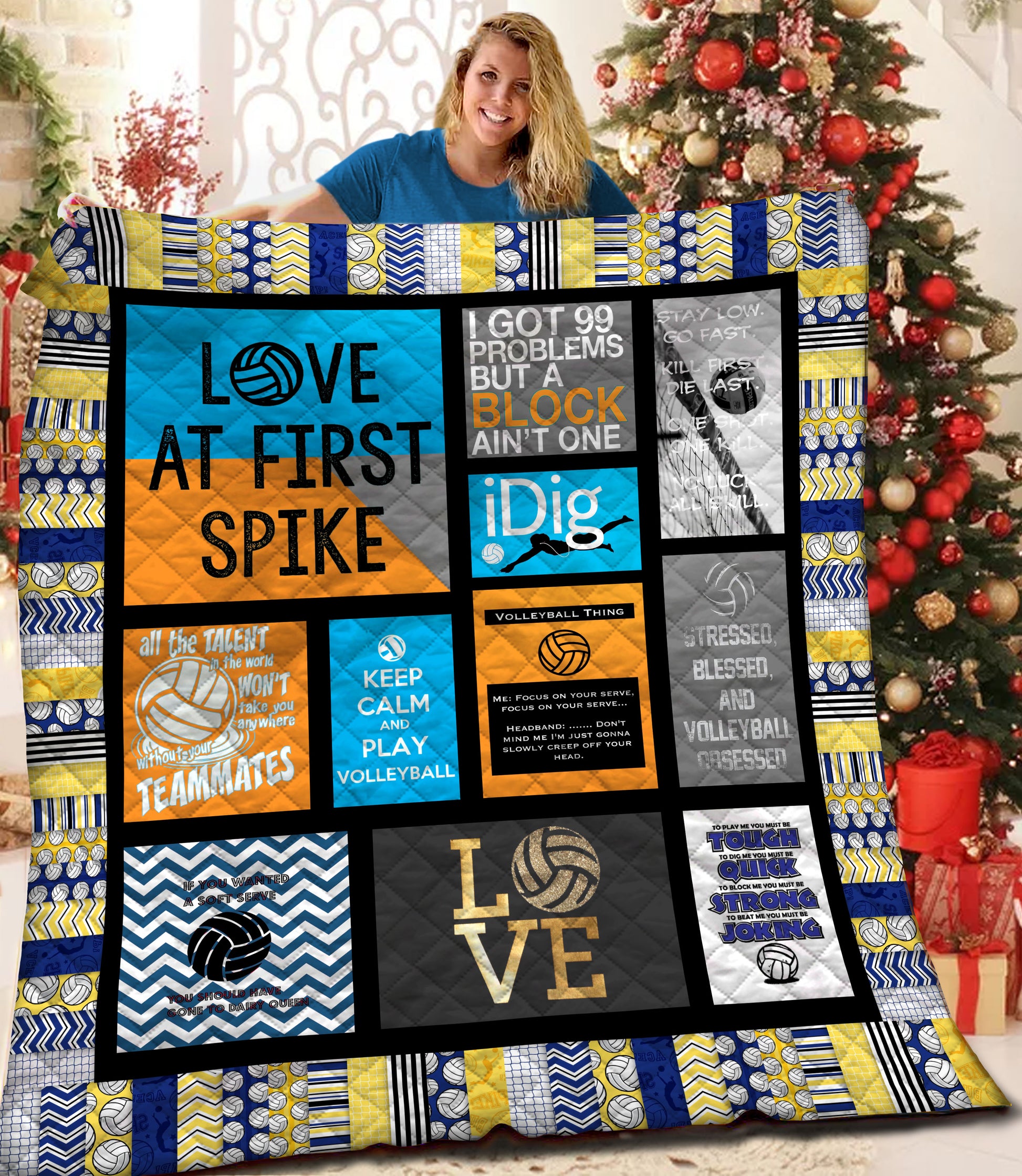 litzzy Volleyball HQT16101251 Fleece Blanket Quilt Blanket   