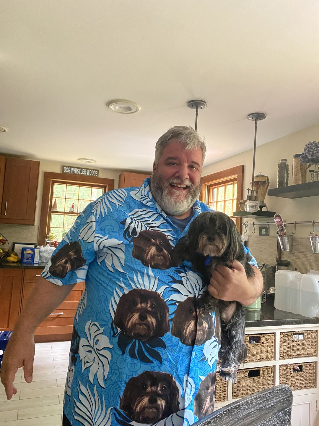 litzzy Custom Leaves Pattern Short-Sleeve Hawaiian Shirt (Sea Blue Color) Hawaii Shirt   