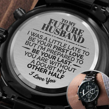 litzzy To My Future Husband - My Other Half - Litzzy Engraved Premium Watch - Gift For Husband Watches   