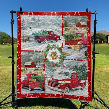 litzzy Warm Village In Christmas Holiday GS-LD1010TT Fleece Blanket Quilt Blanket   