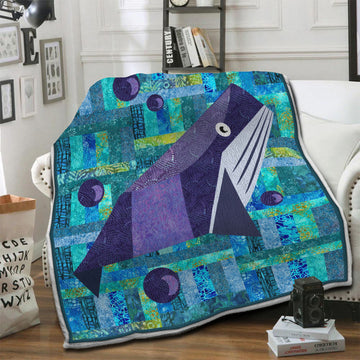 litzzy Whale Fleece Blanket HST19103972 Fleece Blanket   