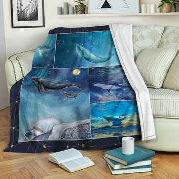 litzzy Whale HQT16101255 Fleece Blanket Fleece Blanket   