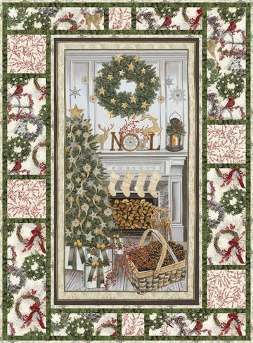 litzzy White Christmas Mantel Kit Timeless Treasures CLA1110514Q Fleece Blanket Quilt Blanket   