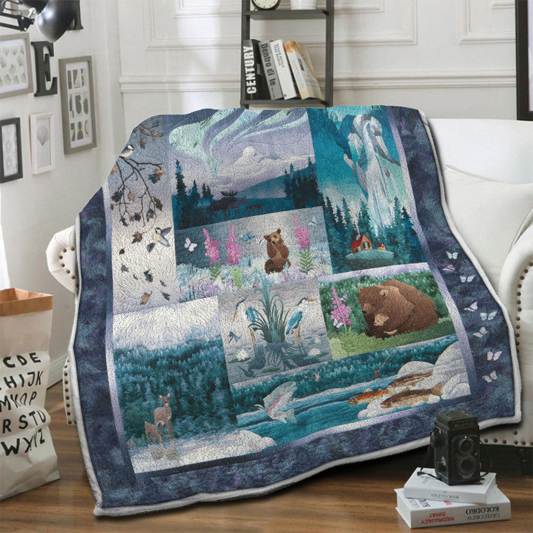 litzzy Wildlife Fleece Blanket HST19103981 Fleece Blanket   