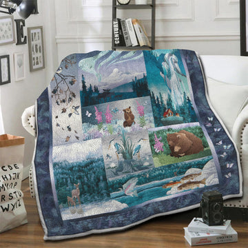 litzzy Wildlife Fleece Blanket HST19103981 Fleece Blanket   