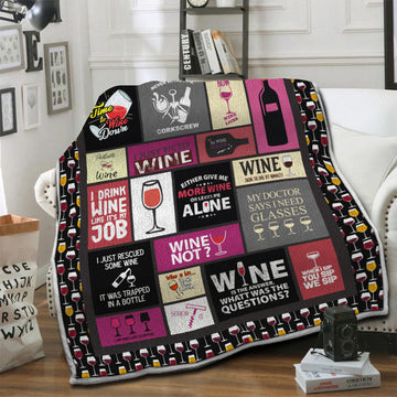 litzzy Wine Fleece Blanket HST19101942 Fleece Blanket   
