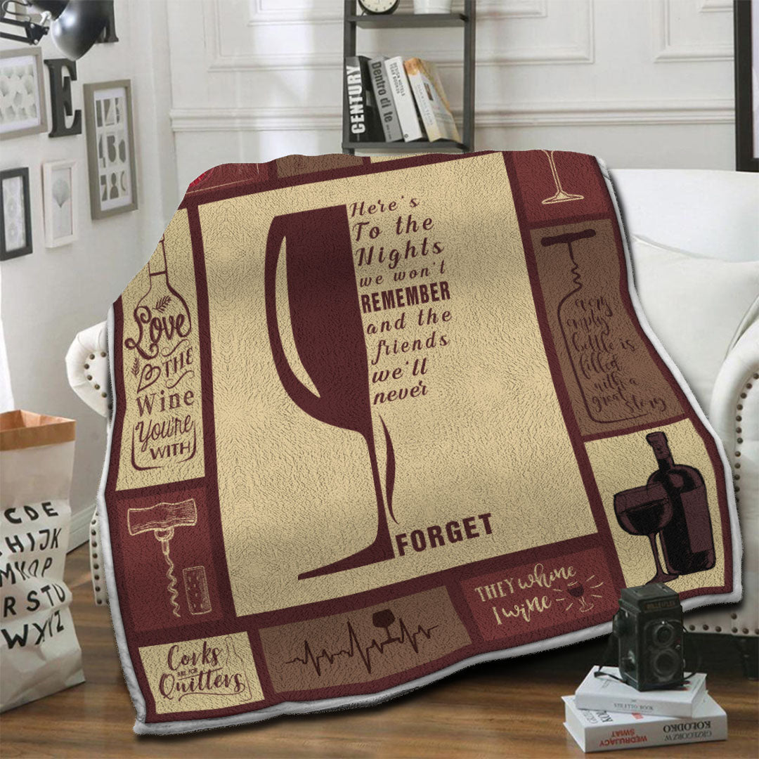 litzzy Wine Fleece Blanket HST19103982 Fleece Blanket   