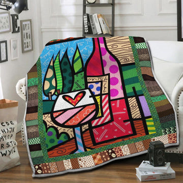 litzzy Wine HQT16101256 Fleece Blanket Fleece Blanket   