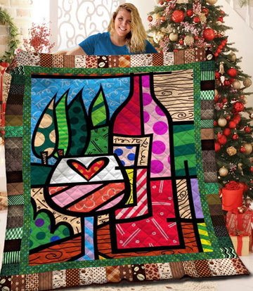 litzzy Wine Fleece Blanket HQT2011153 Quilt Blanket   