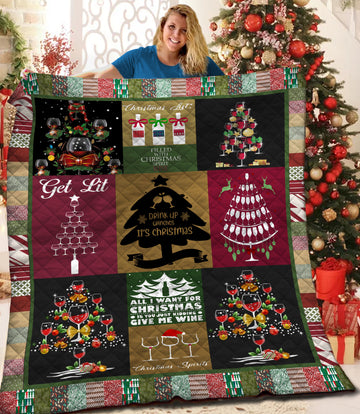 litzzy Wine Fleece Blanket HQT2011155 Quilt Blanket   