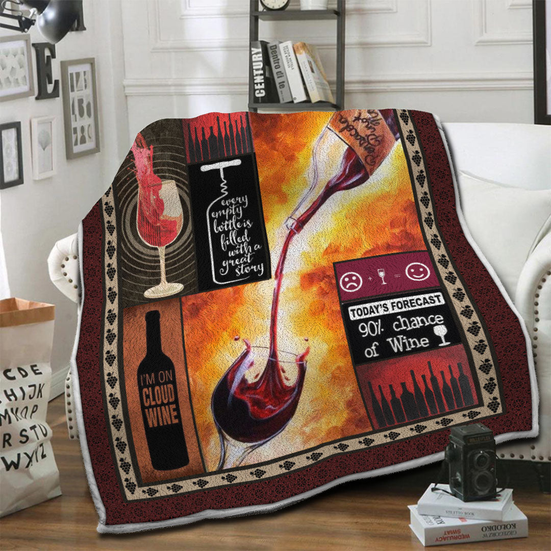 litzzy Wine HQT1610360 Fleece Blanket Fleece Blanket   