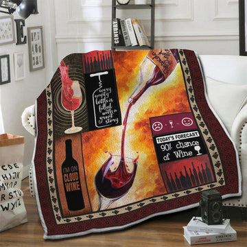 litzzy Wine HQT1610360 Fleece Blanket Fleece Blanket   