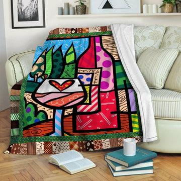 litzzy Wine HQT16101256 Fleece Blanket Fleece Blanket   