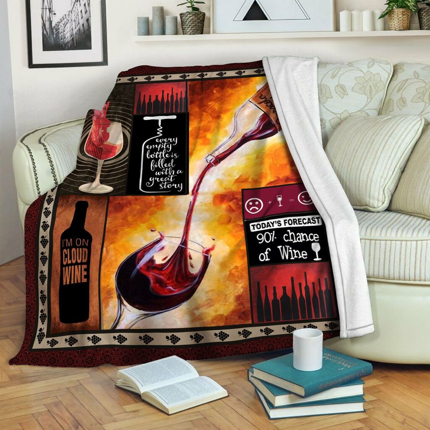 litzzy Wine HQT1610360 Fleece Blanket Fleece Blanket   