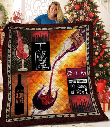 litzzy Wine HQT1610360 Fleece Blanket Quilt Blanket   