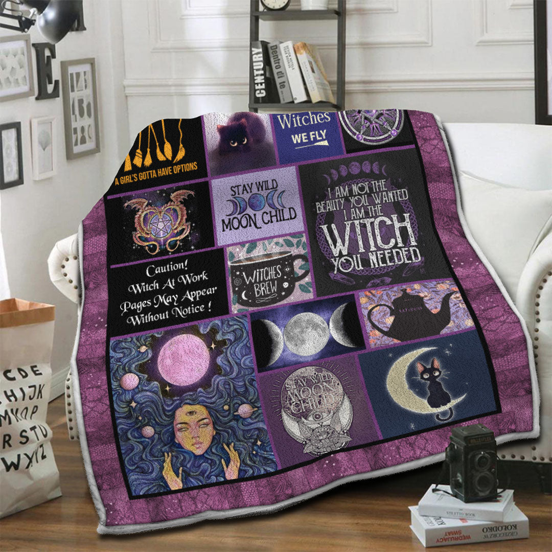 litzzy Witch Fleece Blanket HST19101943 Fleece Blanket   