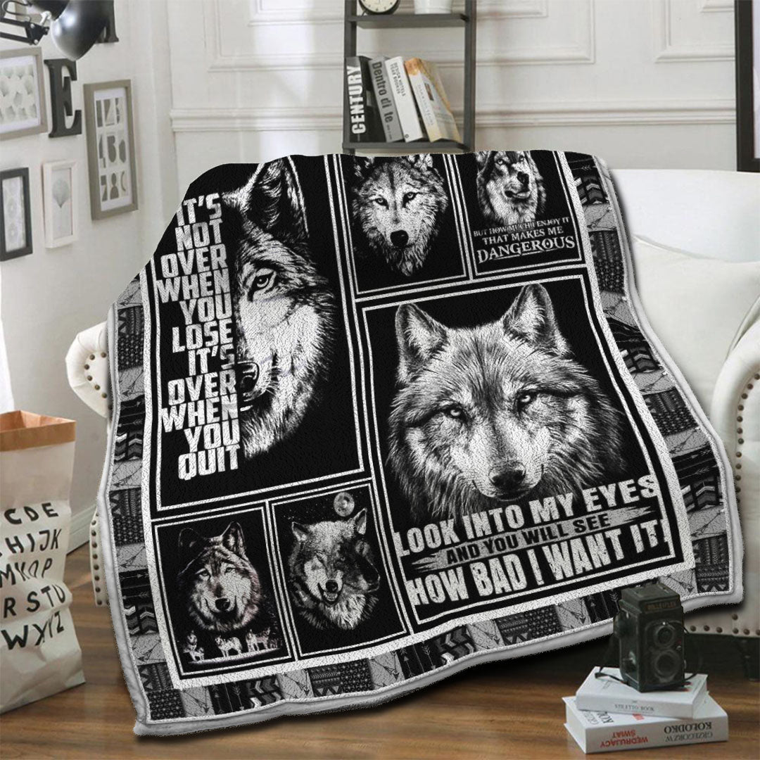 litzzy Wolf Fleece Blanket STQ0111139SM Fleece Blanket   