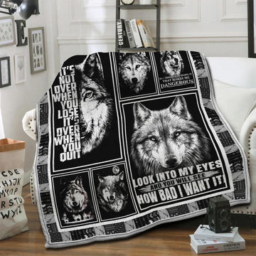 litzzy Wolf Fleece Blanket STQ0111139SM Fleece Blanket   