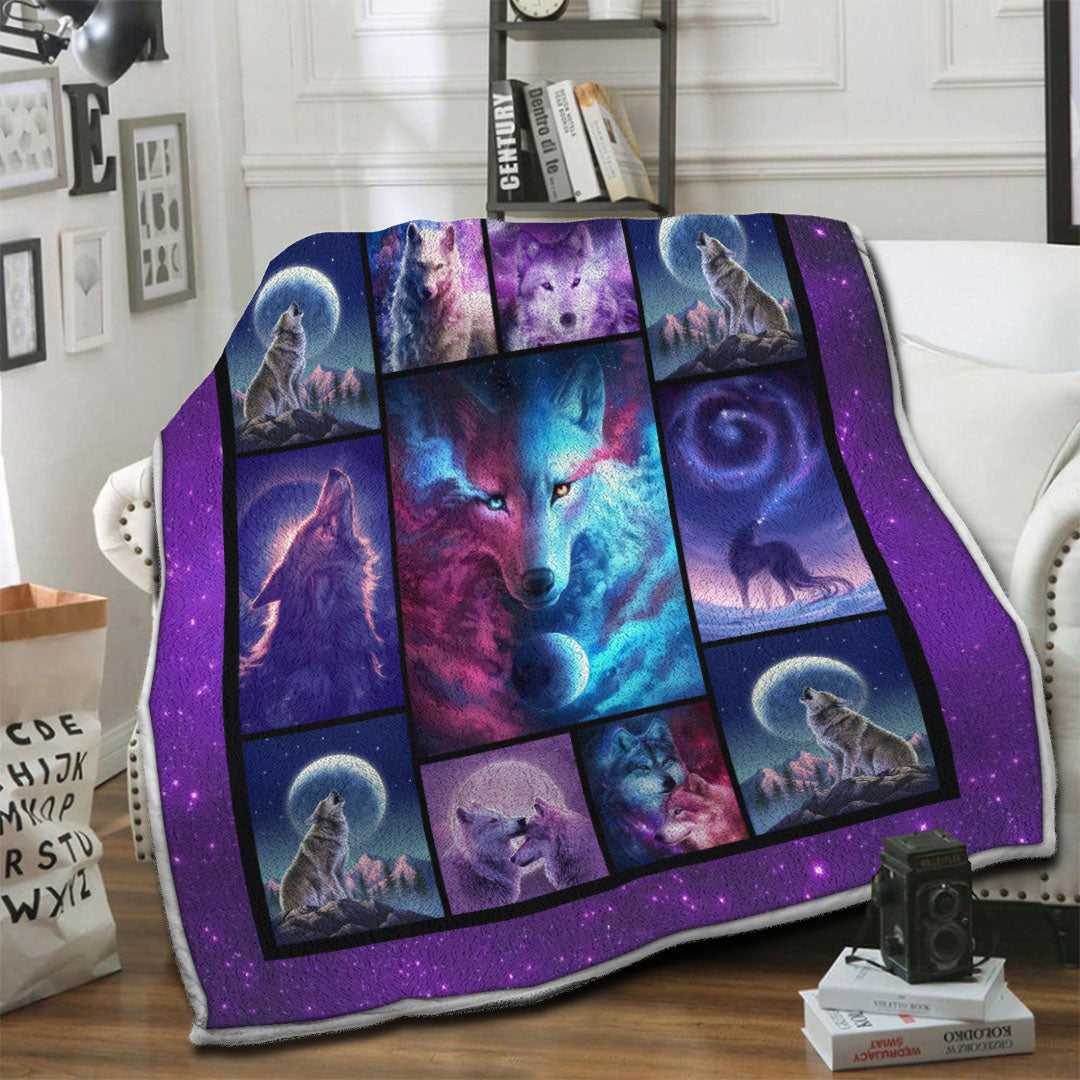 litzzy Wolf Fleece Blanket HST19101950 Fleece Blanket   