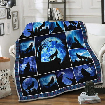 litzzy Wolf HQT1410271 Fleece Blanket Fleece Blanket   
