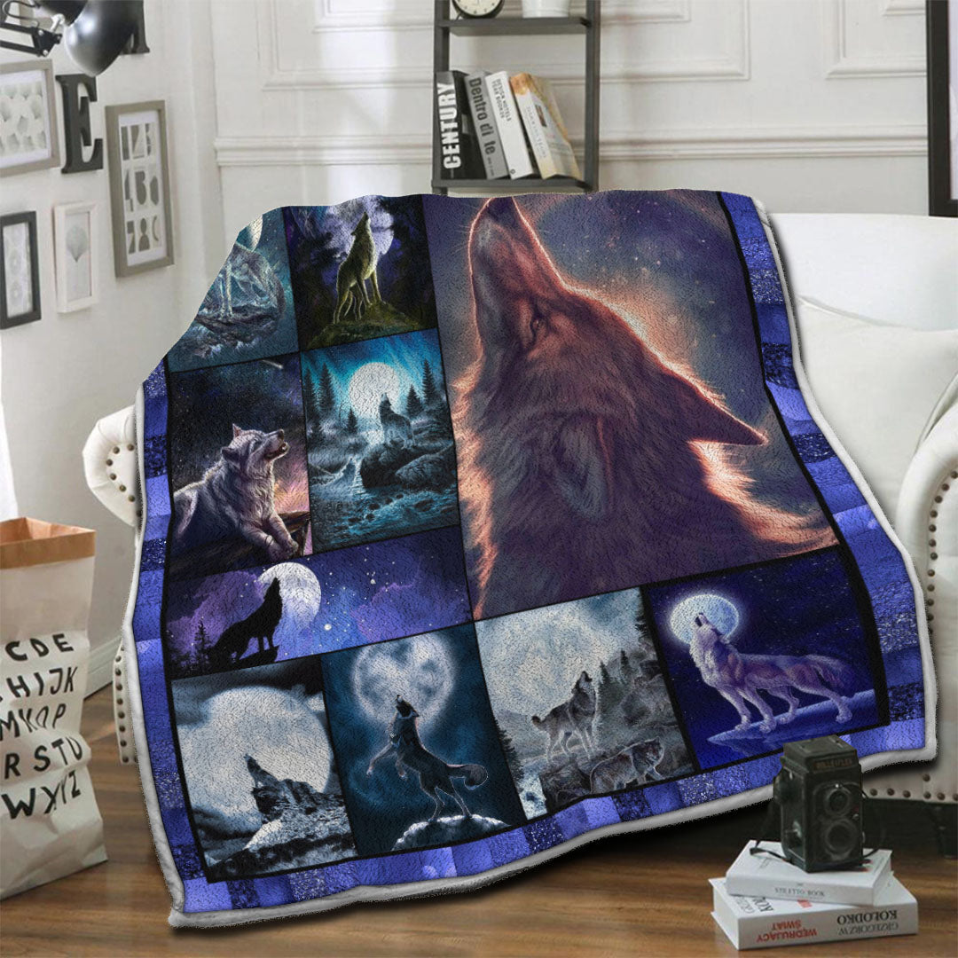litzzy Wolf HQT1410273 Fleece Blanket Fleece Blanket   