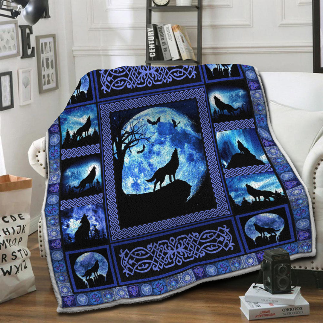 litzzy Wolf HQT1410274 Fleece Blanket Fleece Blanket   