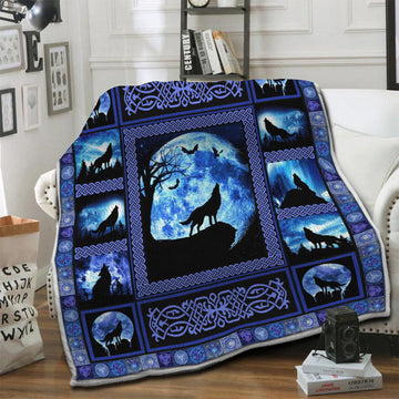 litzzy Wolf HQT1410274 Fleece Blanket Fleece Blanket   