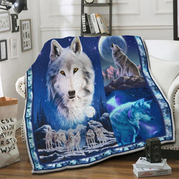 litzzy Wolf HQT16101259 Fleece Blanket Fleece Blanket   