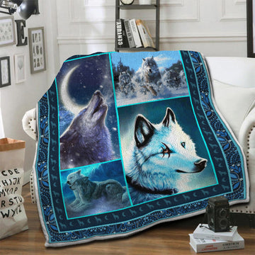 litzzy Wolf HQT16101260 Fleece Blanket Fleece Blanket   