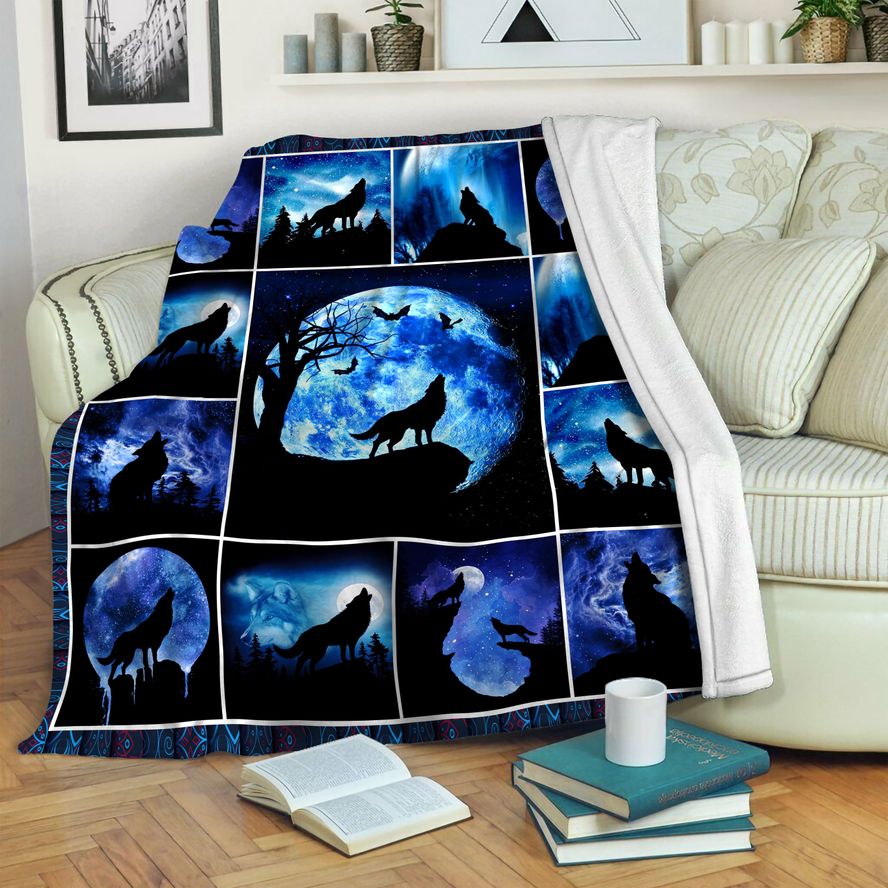 litzzy Wolf HQT1410271 Fleece Blanket Fleece Blanket   