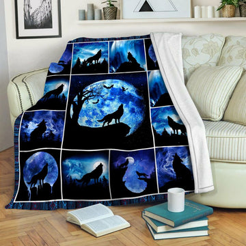 litzzy Wolf HQT1410271 Fleece Blanket Fleece Blanket   
